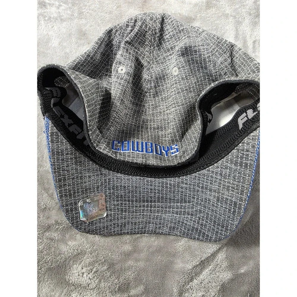 Dallas Cowboys Flexfit Hat Mens S/M Grey Blue Star Logo NFL Authentic Cap